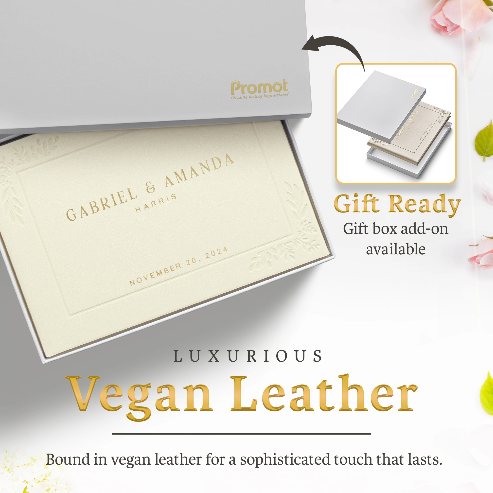 Custom Wedding Guest Book - White hover